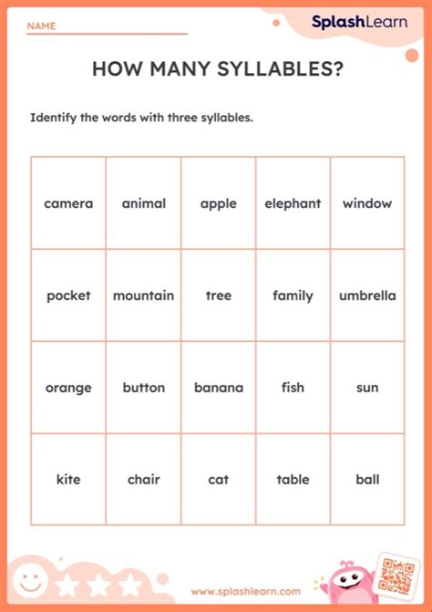 Syllables Worksheets - Free & Printable | SplashLearn