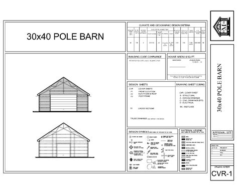 30x40 POLE BARN Plans-architectural Blueprints-vaulted Ceilings for Car ...