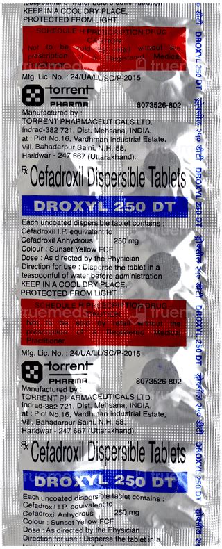 Droxyl 250 Dt Tablet: Uses, Side Effects, Price & Substitutes
