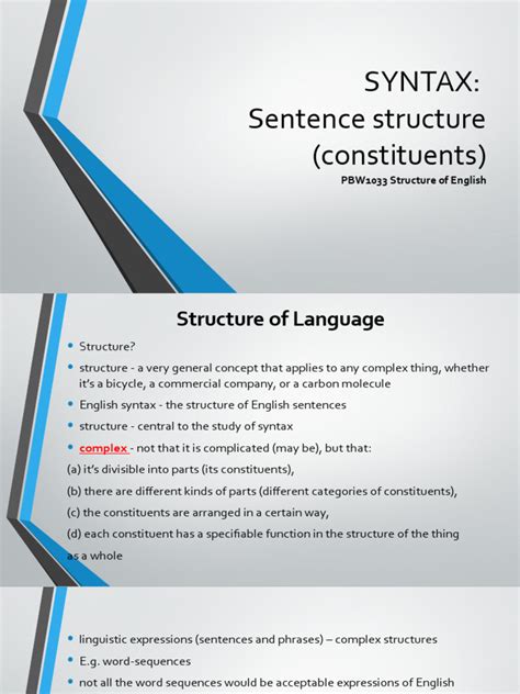 Image result for Syntax Sentence Structure