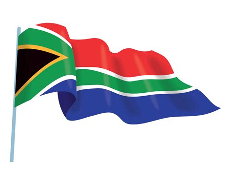 south africa flag in pole 10850522 Vector Art at Vecteezy