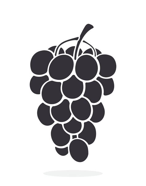 Silhouette icon of a bunch of grapes with oval green berries 19511696 ...