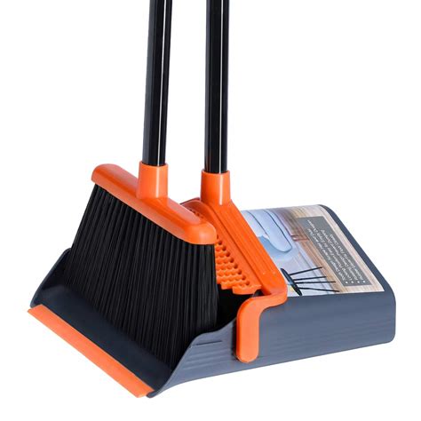 LEAVINSKY Broom and Dustpan Set, Broom Dustpan with 52" Long Handle ...