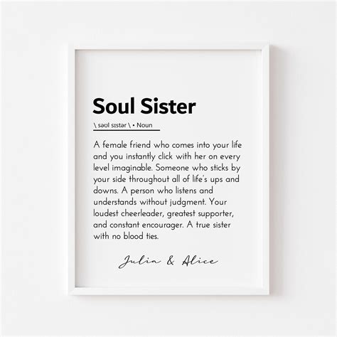 Soul Sister Definition Soul Sister Quote Soul Sister Gift Bestie Quotes ...