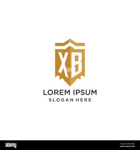 Monogram XB logo with shield geometric shape, elegant luxury initial ...