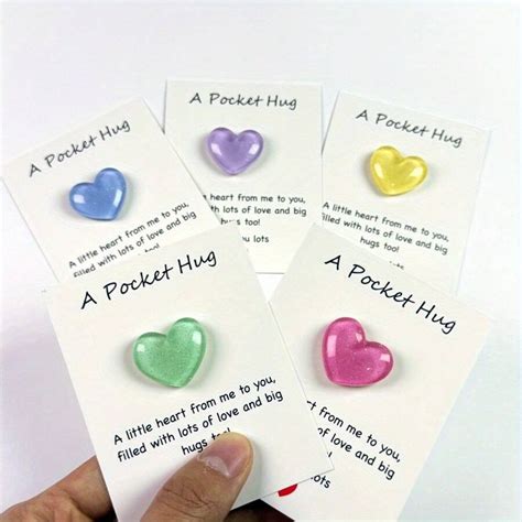 1/2/5/10 Pcs, Heart-Shaped Resin Pocket Hug Card, Multi-Color Love ...