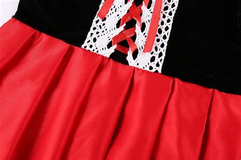 Buy Dormstop Girls Little Red Riding Hood Costume Dress Up Outfits with ...