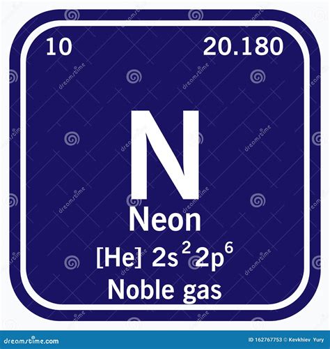 Neon, Ne, Periodic Table Element Royalty-Free Stock Image ...