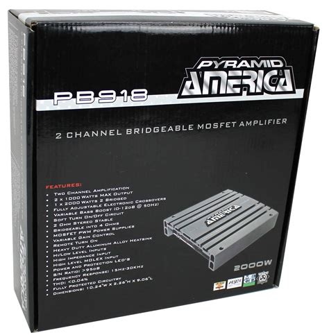 Pyramid PB918 2000 Watt MOSFET 2-Channel Car Audio Power Amplifier and ...