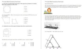 Image result for 7th Grade Math Geometry Study Guide