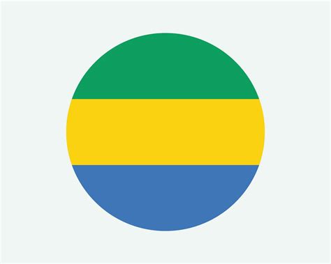 Gabon Round Country Flag. Circular Gabonese National Flag. Gabonese ...