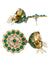 Traditional Green Floral Gold-Plated Round Jhumka Earrings | Floral ...