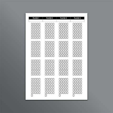 Cribbage Scoring Chart