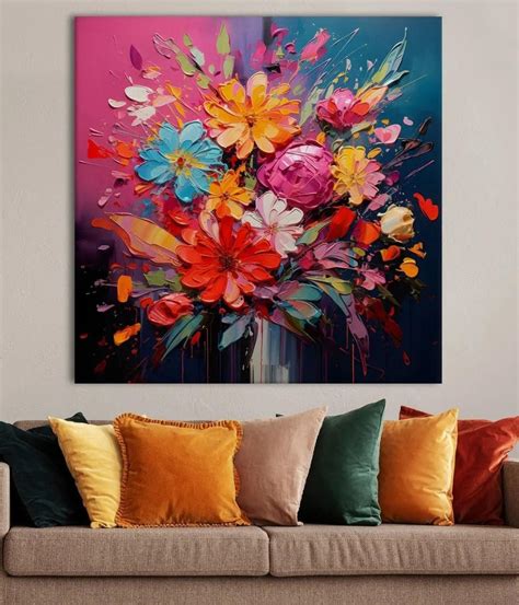 Buy Enchanting Abstract Flowers Canvas Painting – DekorDelivery