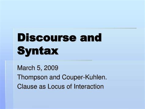 Discourse vs Syntax 的图像结果