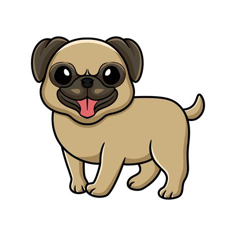 Cute little pug dog cartoon 15380772 Vector Art at Vecteezy
