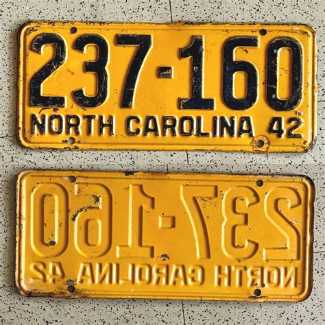 Vintage NORTH CAROLINA License Plates All ORIGINAL Antique Auto Tags - Etsy