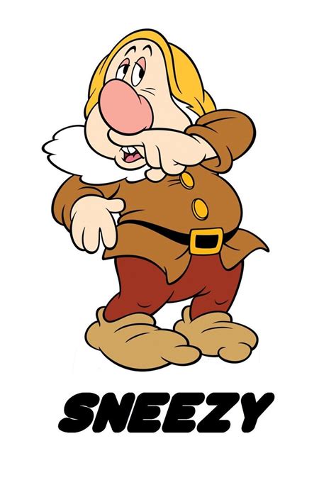 $2.5 - Snow White Sneezy Dwarf 2 Transfer 8X10- 5X6 -3X3 Light Fabric # ...