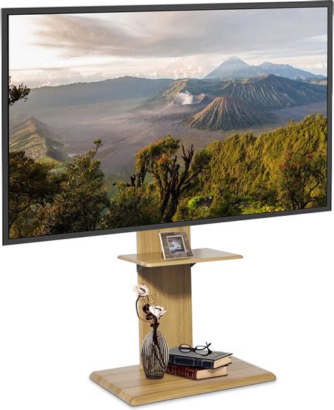 Buy Universal Floor TV Stand with Height Adjustable and Media Shelf for ...