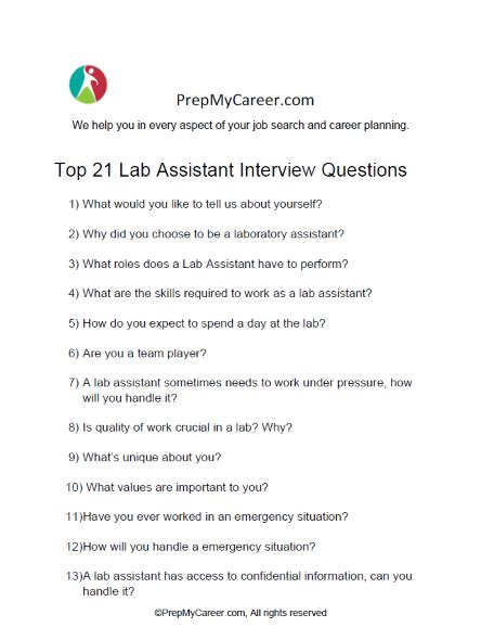 Image result for Medical Lab Assistant Interview Questions