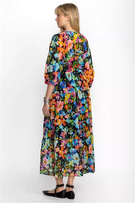 Buy WILD BLOOMS DOLMAN TIERED DRESS | Johnny Was