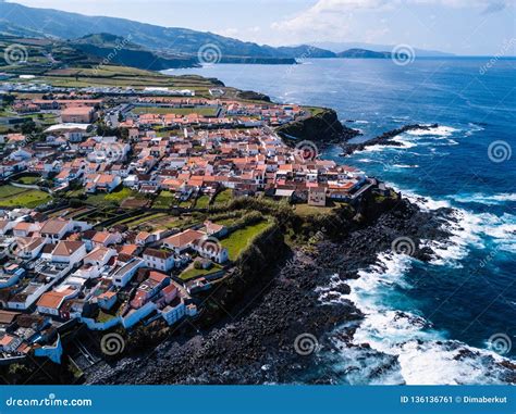 Top View of the Maia City on San Miguel Island, Azores. Stock Image ...