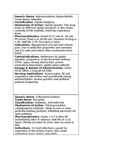 59-1Drug Cards - Generic Name: Hydromorphone hydrochloride Trade Name ...