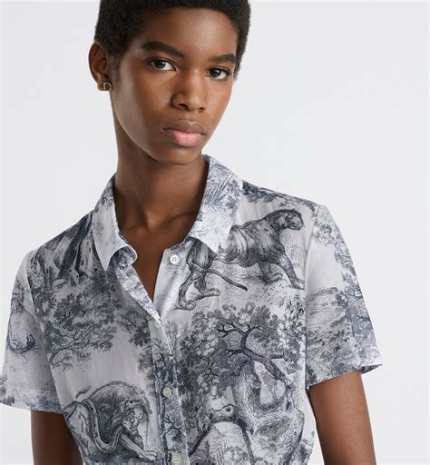 Vestido camisero de largo medio Muselina de algodón con motivo Toile de ...