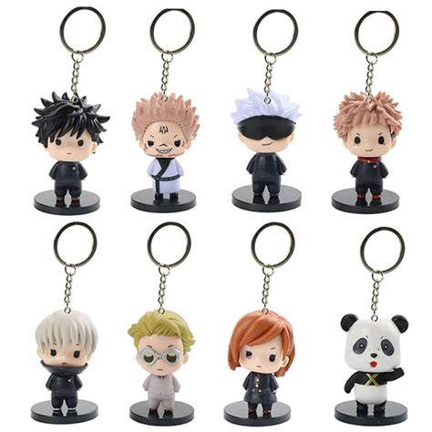 Buy 8 PCS Jujutsu Kaisen Keychain Gojo Satoru Yuji Itadori Nobara ...
