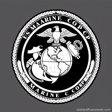 official us marine corp emblem black and white Prompts | Stable ...