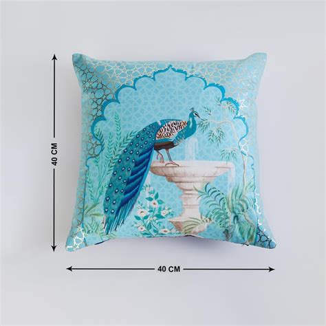 Buy Corsica Mayur Set of 2 Foil Printed Cushion Covers - 40x40cm from ...