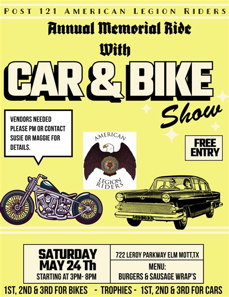 Memorial car and Bike show - Support Bikers by The Badgers