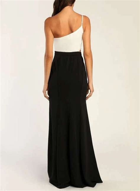 Buy One-Shoulder | Maxi Dress | Black & White
