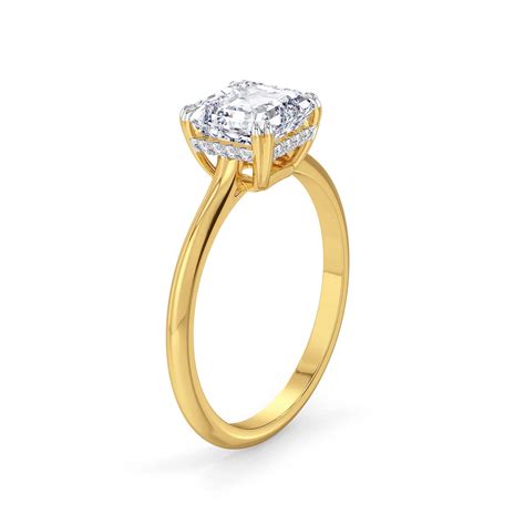 Buy Emerald Square Lab Diamond Ring Online At Emori