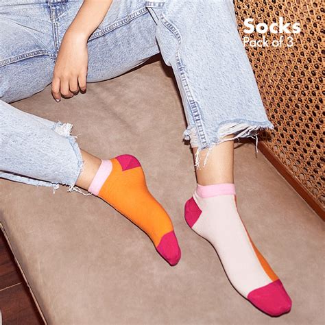 Buy Cozy, Comfy, Unisex & Durable Orange Ankle Socks-Pack of 3 – hexafun