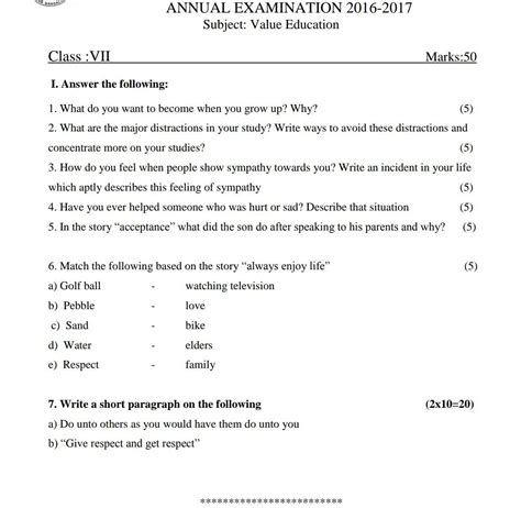 [Answered] class7 moral science (question paper) icse - Brainly.in