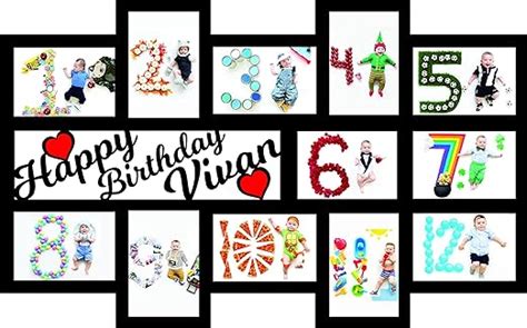 GiftsWale 1st Happy Birthday Customized Collage Photo Frame with 1 to ...