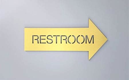 Restroom right arrow Sign, Directional Restroom Sign,Acrylic board ...
