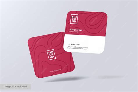 Premium PSD | Rounded square business card mockup