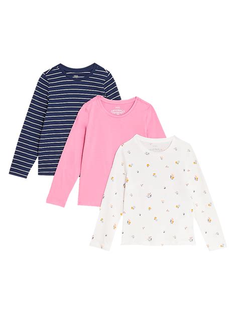 Buy 3pk Pure Cotton Tops (2-7 Yrs) at Marks & Spencer