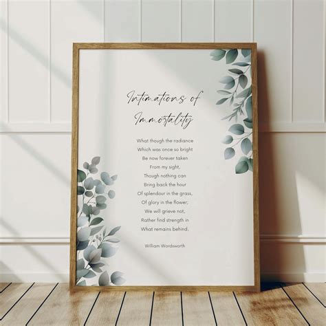 Intimations Of Immortality Print | William Wordsworth Poem – Embracing ...