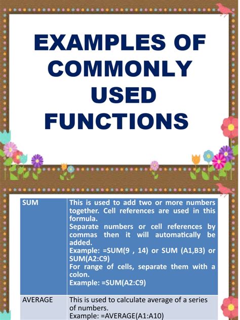 Common Excel Functions 的图像结果