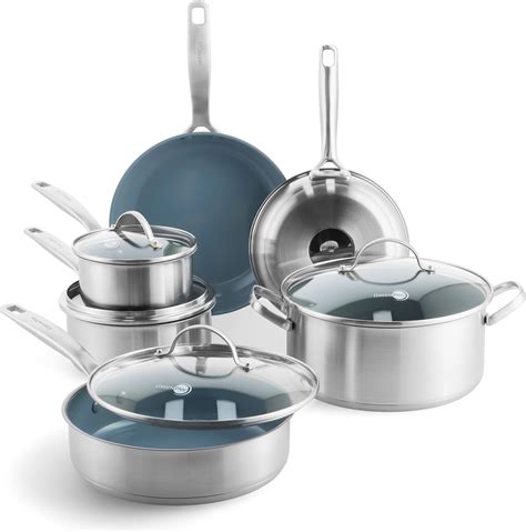 Amazon.com: GreenPan Nova 10-Piece Cookware Pots and Pans Set, Oprah’s ...