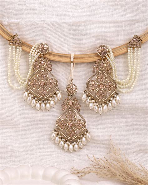 Nasreen Pakistani Kundan Dangler With Mangtika – Krishaz