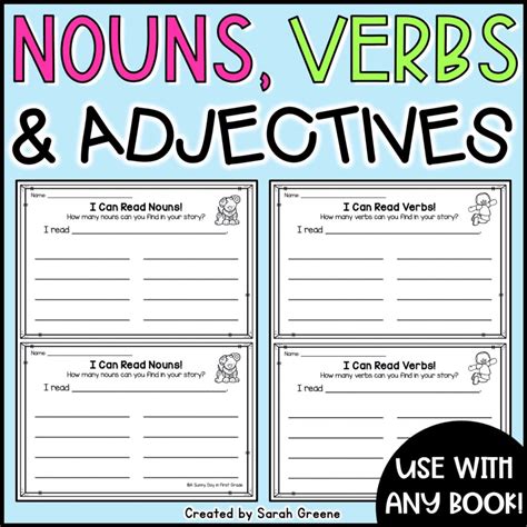 Nouns, Verbs & Adjectives Hunt for Any Book | Made By Teachers