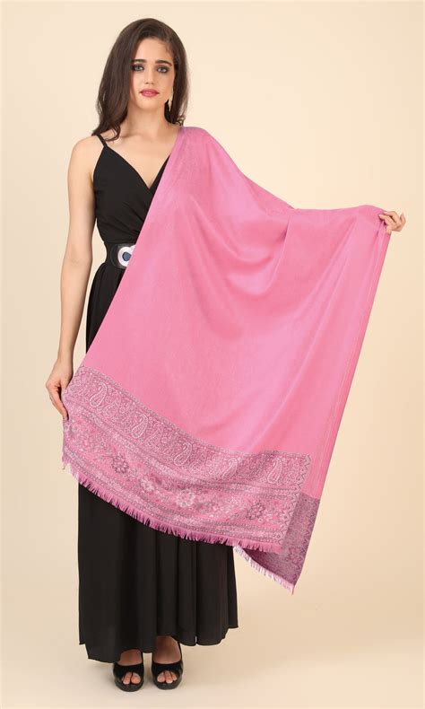 Pashtush Women'S Soft Fine Wool Wool Stole With Ethnic Floral Paisley ...
