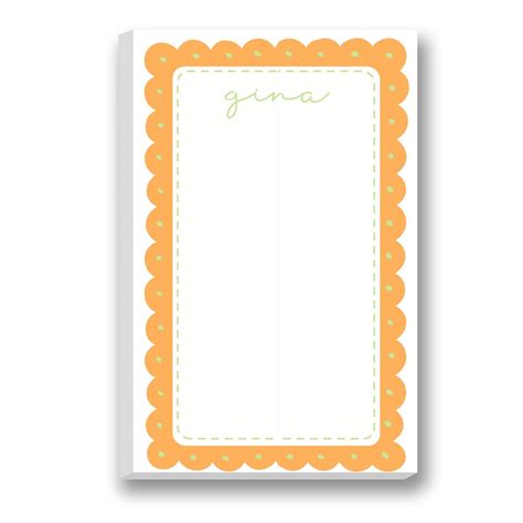 Scalloped Orange Note Pad | Custom Note Pad | Custom Printed Notepads ...