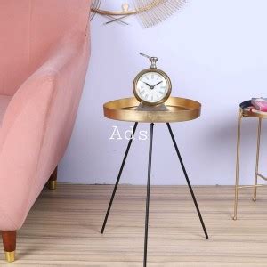 IDE Metal Detachable Side Table Iron with powder &Mrighan Gold & Black ...