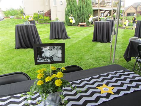 Outdoor Graduation Party - Black, White, Yellow. Graduation Bbq ...