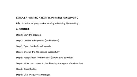 EX 6 & 7 - C Programming Lab Practical on File Handling & Libraries ...